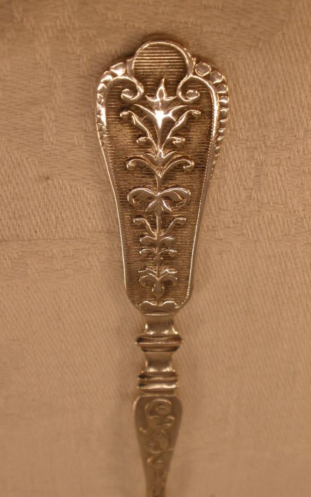 Vintage verzilverd sola lepeltje bewerkt, Ophalen of Verzenden