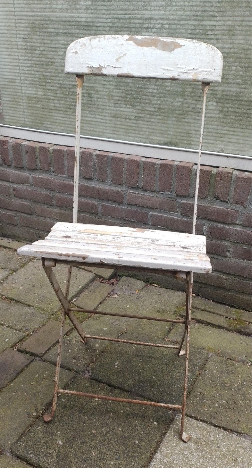Antiek Frans bistro stoeltje., Ophalen, Gebruikt