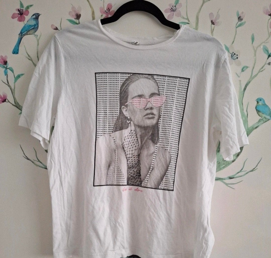 Only T-shirt met print - Maat M, Only, Wit, Zo goed als nieuw, Korte mouw