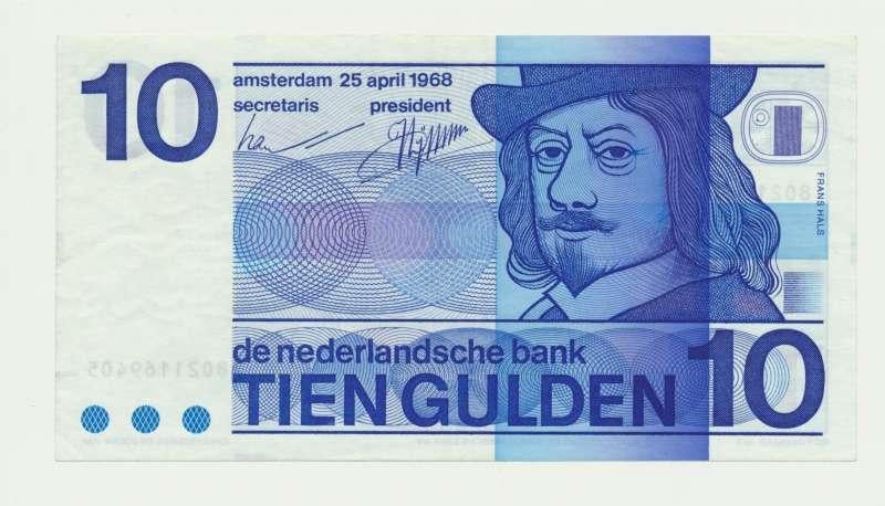 Nederland 10 gulden 1968 Frans Hals, Ophalen of Verzenden, 10 gulden, Los biljet