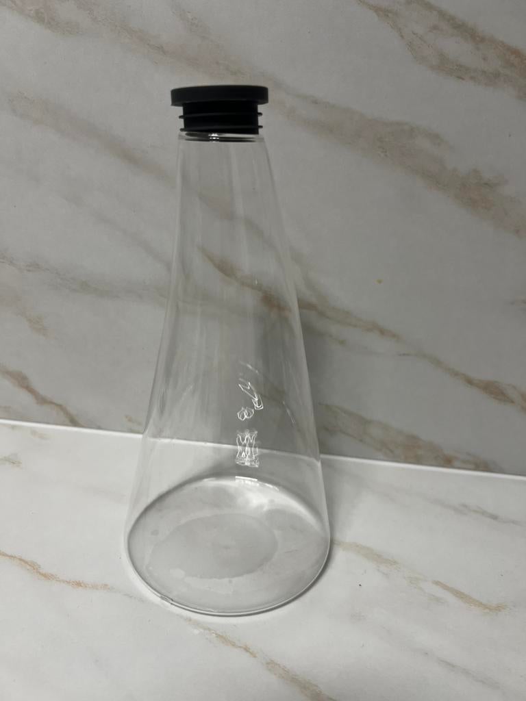 Glazen karaf aparte designmet dop, waterkan, Glas of Glazen, Ophalen of Verzenden, Overige stijlen, Glas