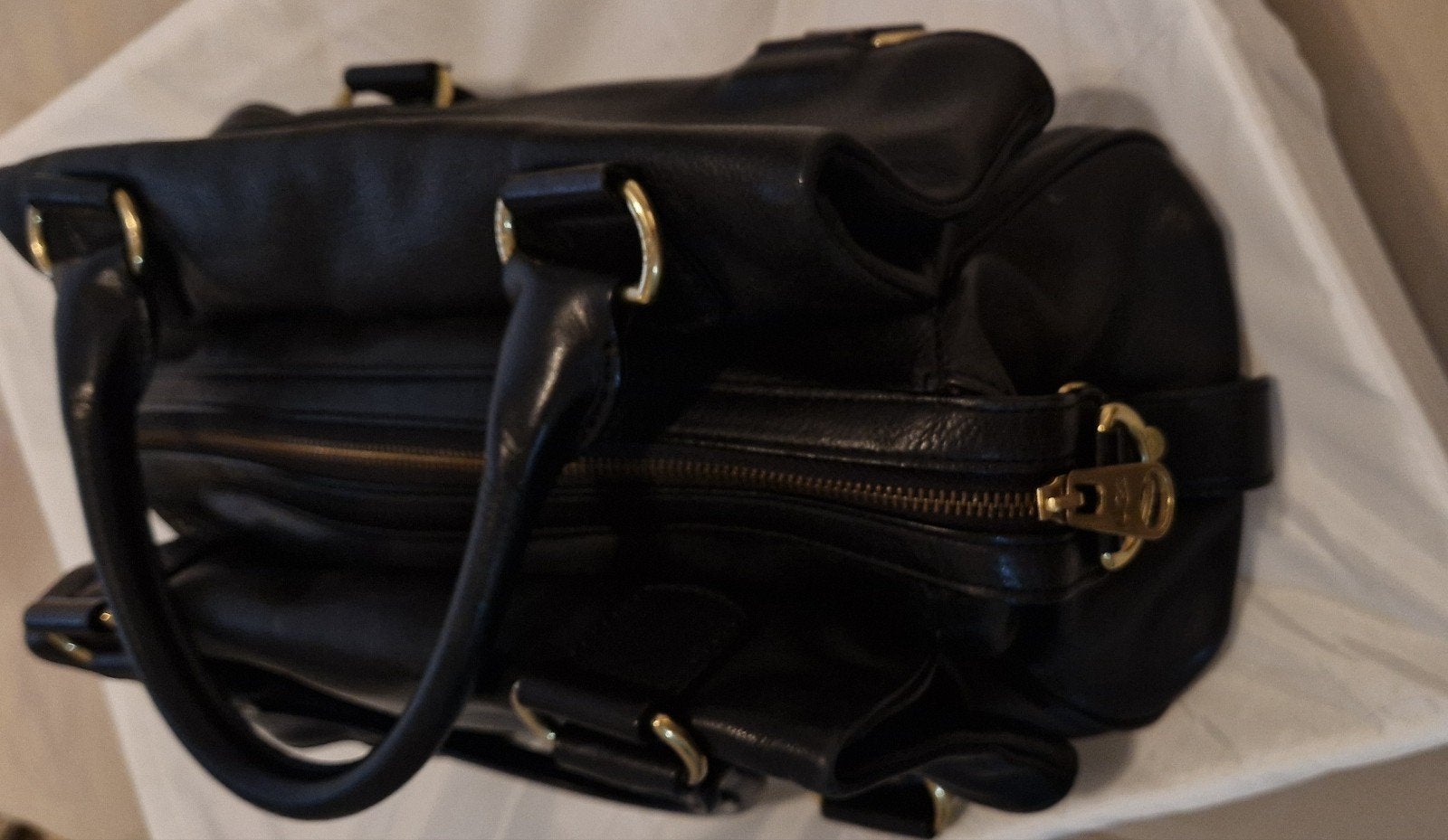 UGG Australia Zwarte Leren Handtas, Ophalen of Verzenden, Zo goed als nieuw, Zwart, Handtas