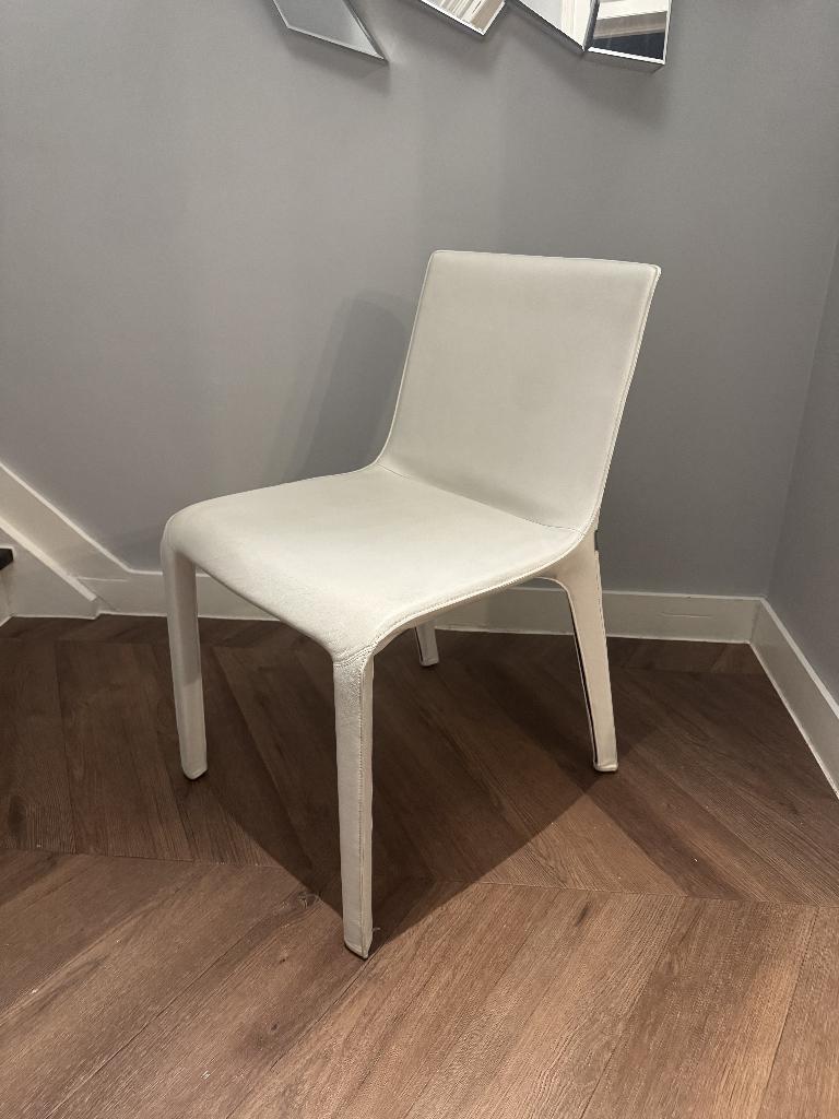8x Walter Knoll 'Gio' stoelen (np. €1550/stuk), Huis en Inrichting, Stoelen, Gebruikt, Vijf, Zes of meer stoelen, Leer, Wit, Ophalen