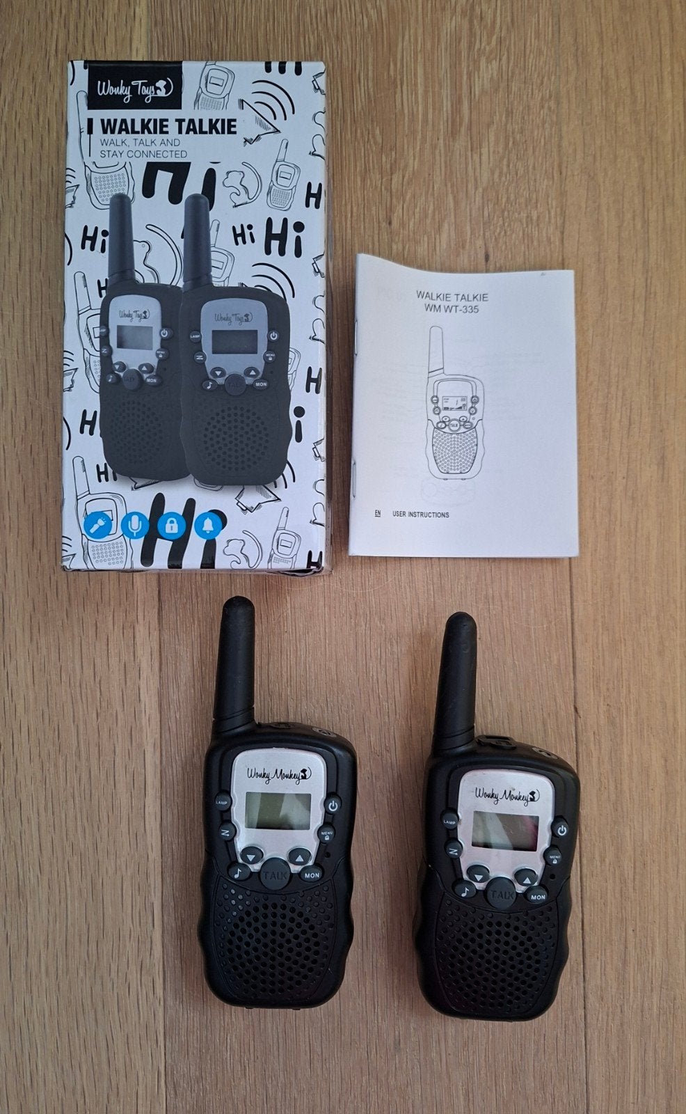 Walkie Talkie Set - Wooky Toys WM WT-335, Ophalen of Verzenden, Gebruikt, 2 to 5 km, Portofoon of Walkie-talkie