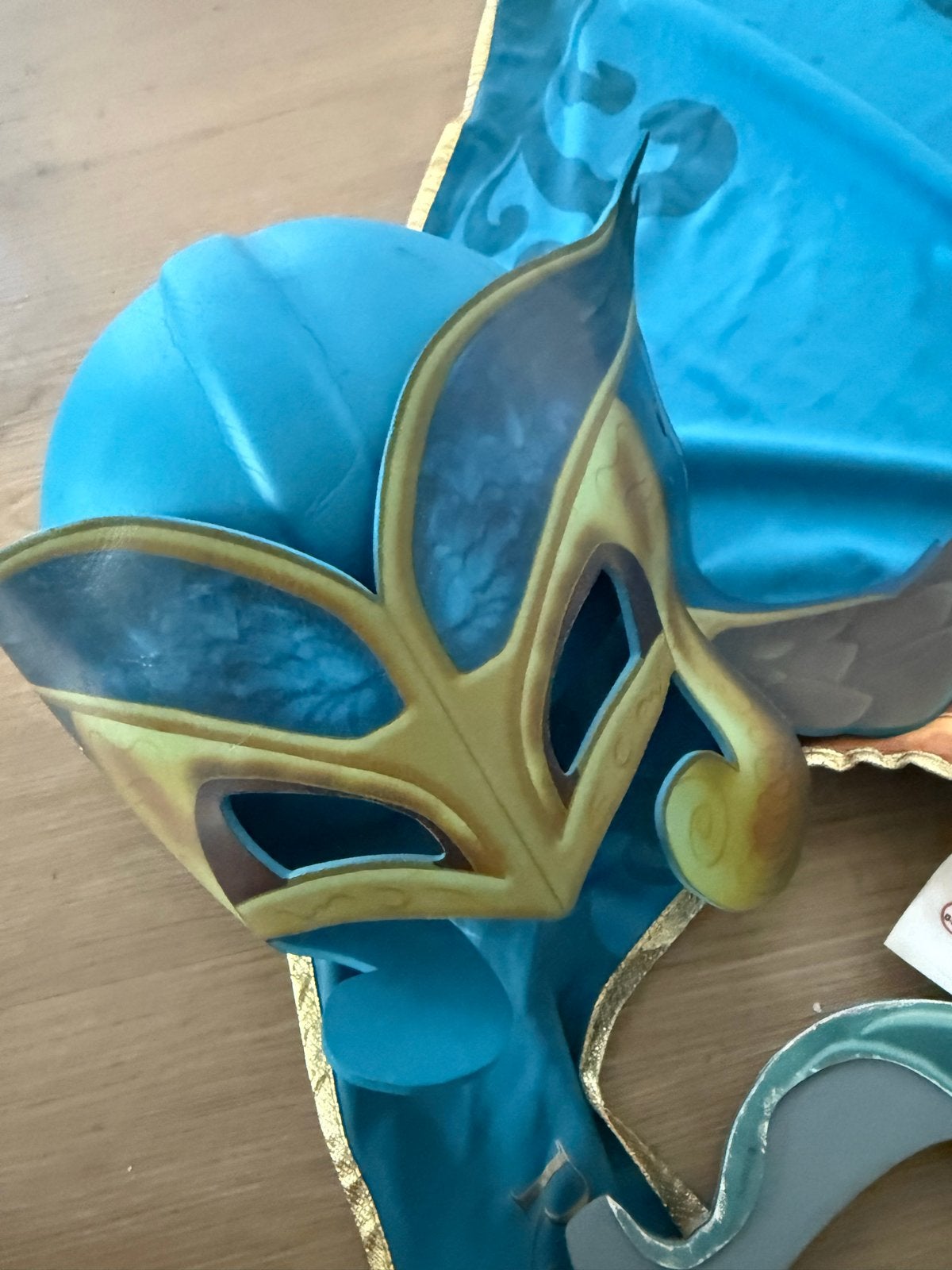 Ravelijn set blauw: cape, helm en wapen, Ophalen of Verzenden, Gebruikt, Jongen of Meisje