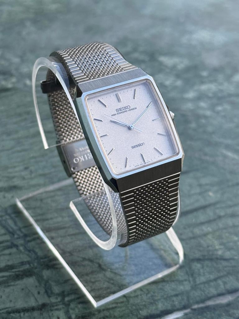 Seiko Session "Silver Dust" Tank (5E31-5A70) – HA Quartz, Ophalen, Staal, Polshorloge, Zo goed als nieuw