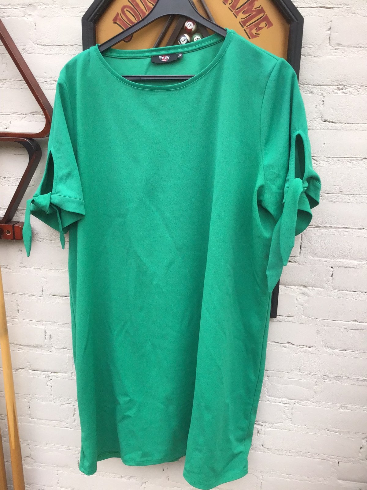 Jurk XXL groen Enjoy, Ophalen of Verzenden, Zo goed als nieuw, Maat 46/48 (XL) of groter, Groen