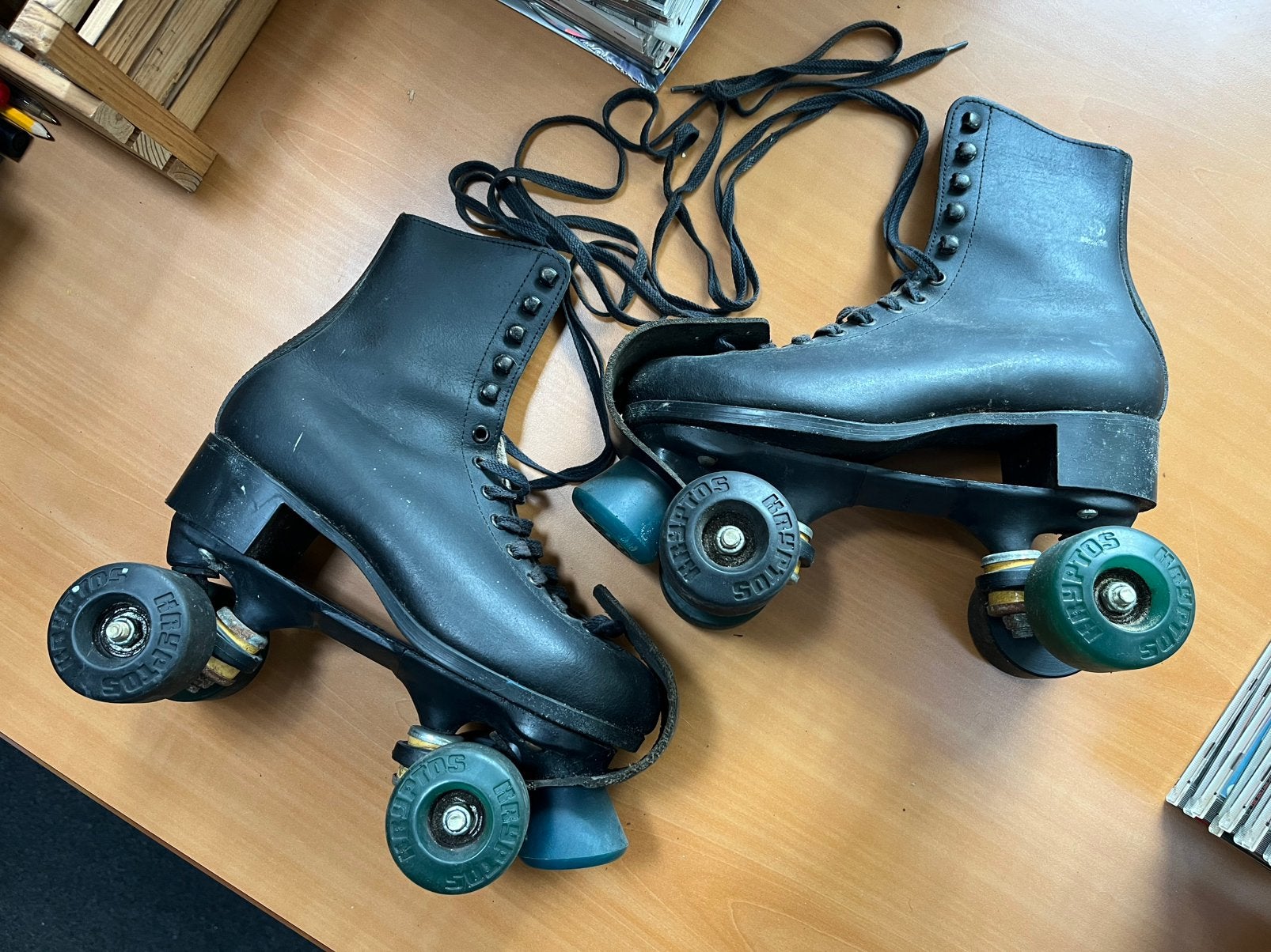 Vintage RSI Quad Rolschaatsen Zw Leer Krypto Impulse Wielen, Overige merken, Gebruikt, Overige typen, Ophalen of Verzenden