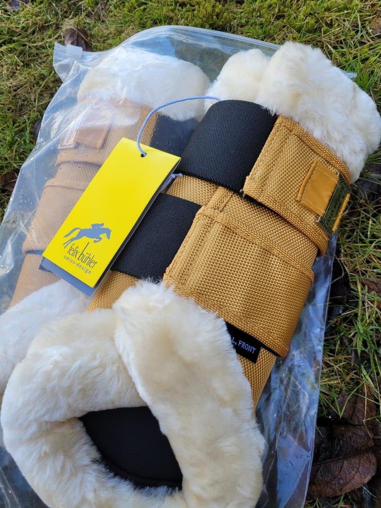 Nieuwe beenbeschermers full L oker geel, Dieren en Toebehoren, Ophalen of Verzenden, Nieuw, Rijden
