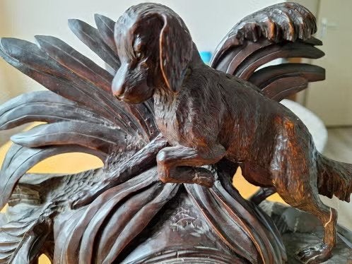 Antieke gesneden schoorsteenklok h, Ophalen of Verzenden