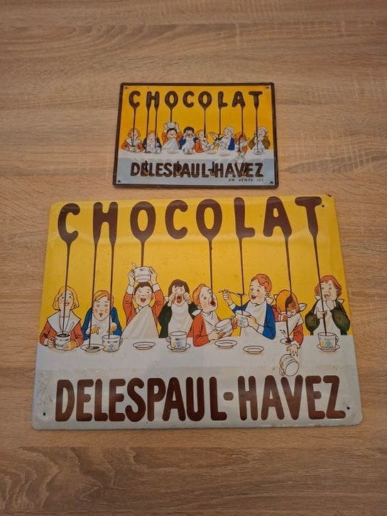 Chocolat Delespaul-Havez reclameborden (2 stuks), Ophalen of Verzenden