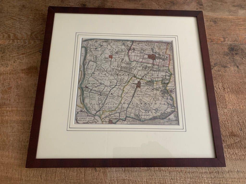 Nieuwe Gemeete Kaert Delfland 1740 Delft Westland Den Haag, Ophalen of Verzenden