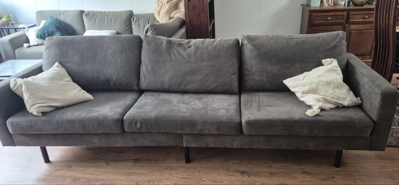 Comfortabele 3-zits bank met losse kussens, Huis en Inrichting, Banken | Bankstellen, Ophalen, 250 tot 300 cm, Gebruikt, Driepersoons