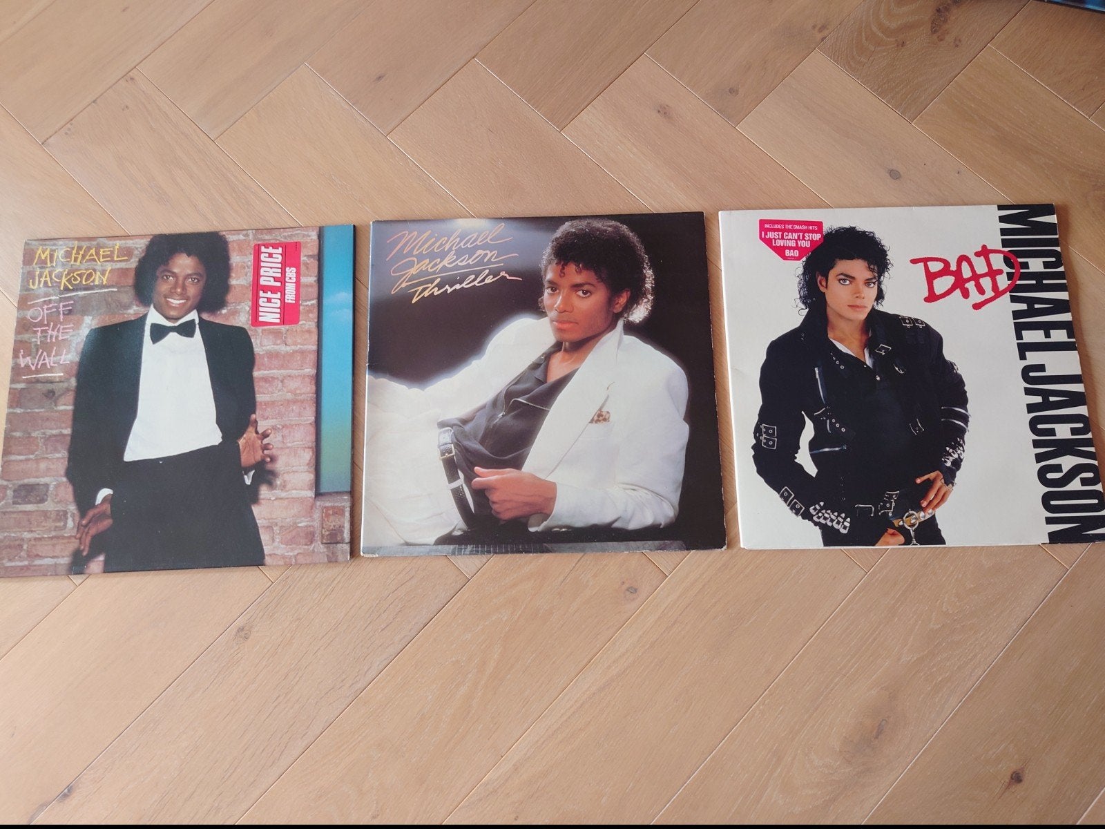 Michael Jackson LP's: Off the Wall, Thriller, Bad, LP, Gebruikt, Pop, Inclusief binnenhoes