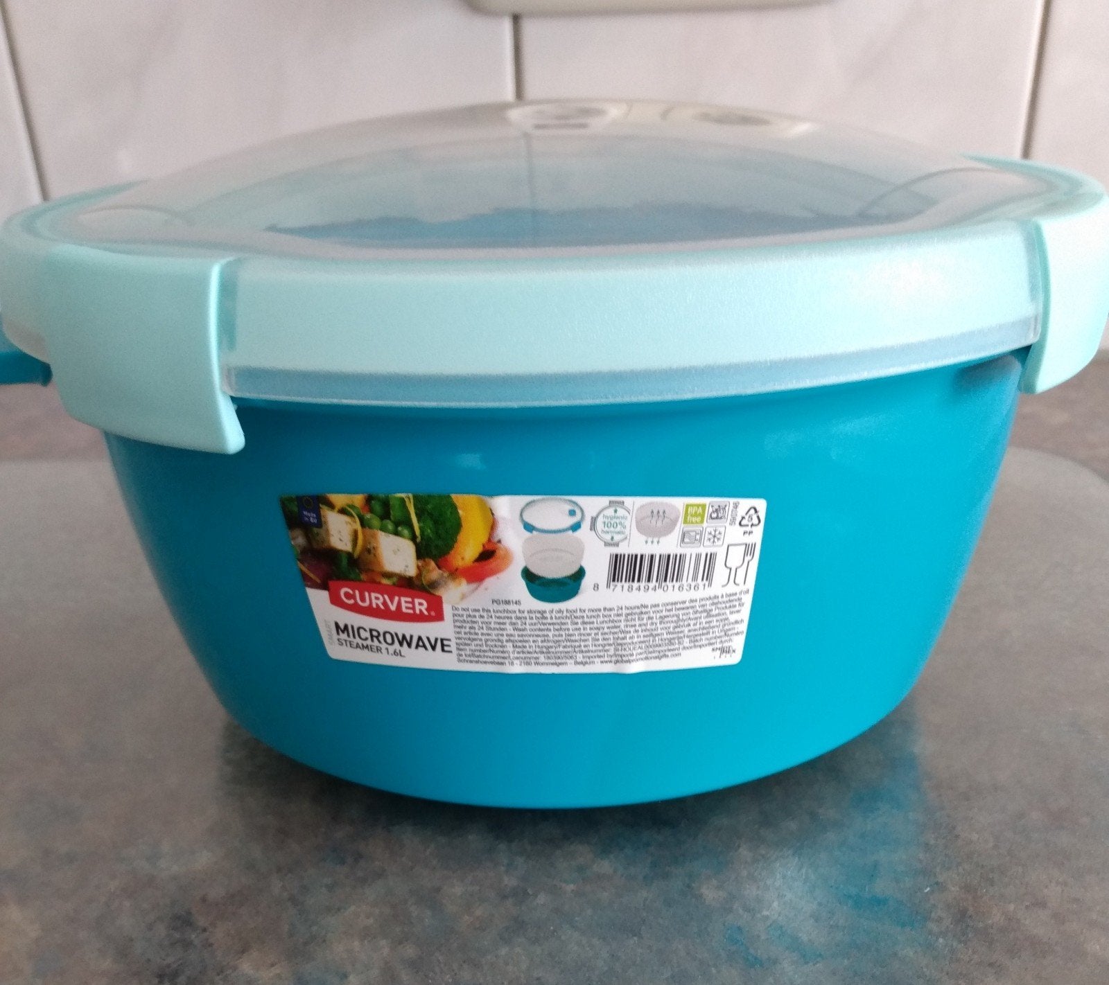Curver microwave steamer 1.6 liter NIEUW!!!!!, Ophalen, Nieuw, Blauw, Overige typen