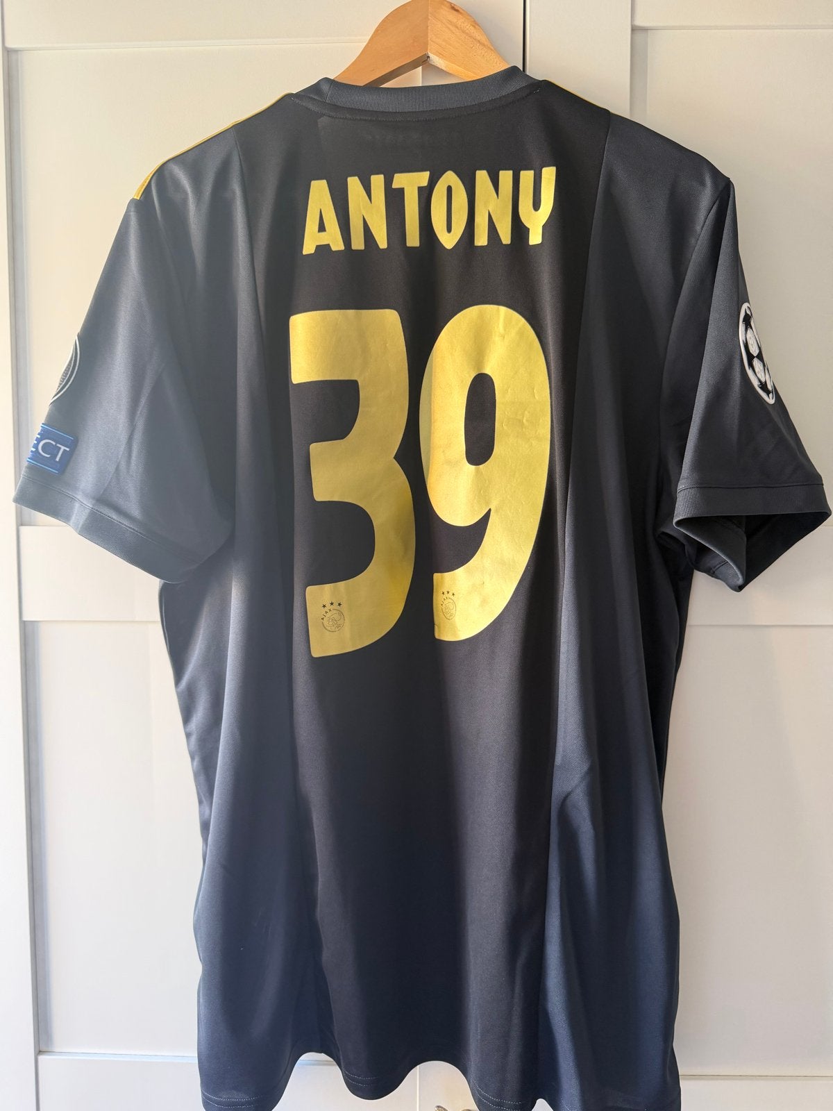 Ajax uitshirt 2020/2021 Antony 39 Champions League XL, Verzenden, Zwart, Maat 56/58 (XL), Zo goed als nieuw