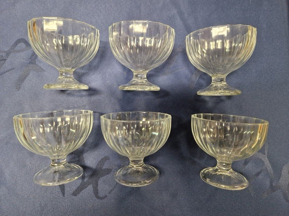 6 ijscoupes laag, Ophalen of Verzenden, Overige stijlen, Glas, Schaal of Schalen