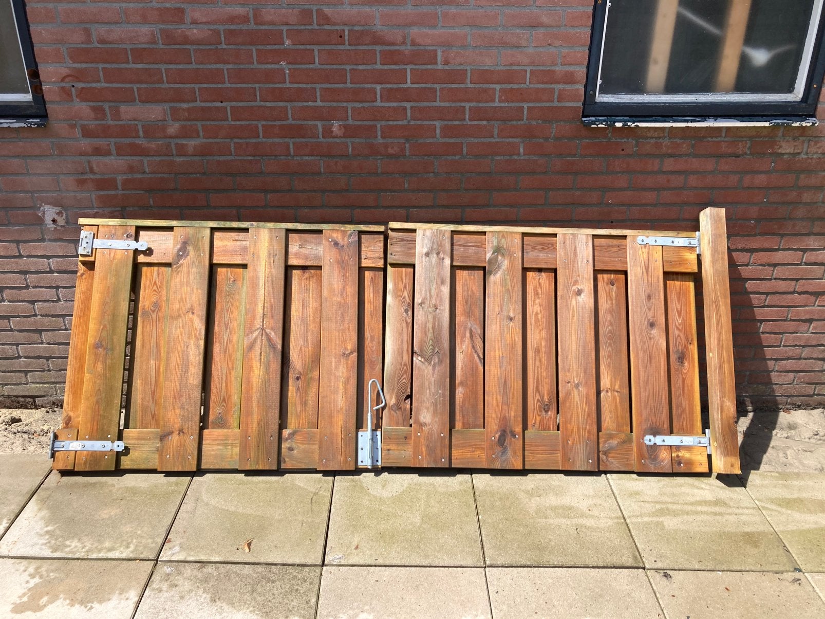 Dubbele of enkele houten tuinpoort zie omschrijving, Ophalen, Gebruikt, Minder dan 3 meter, Minder dan 1 meter
