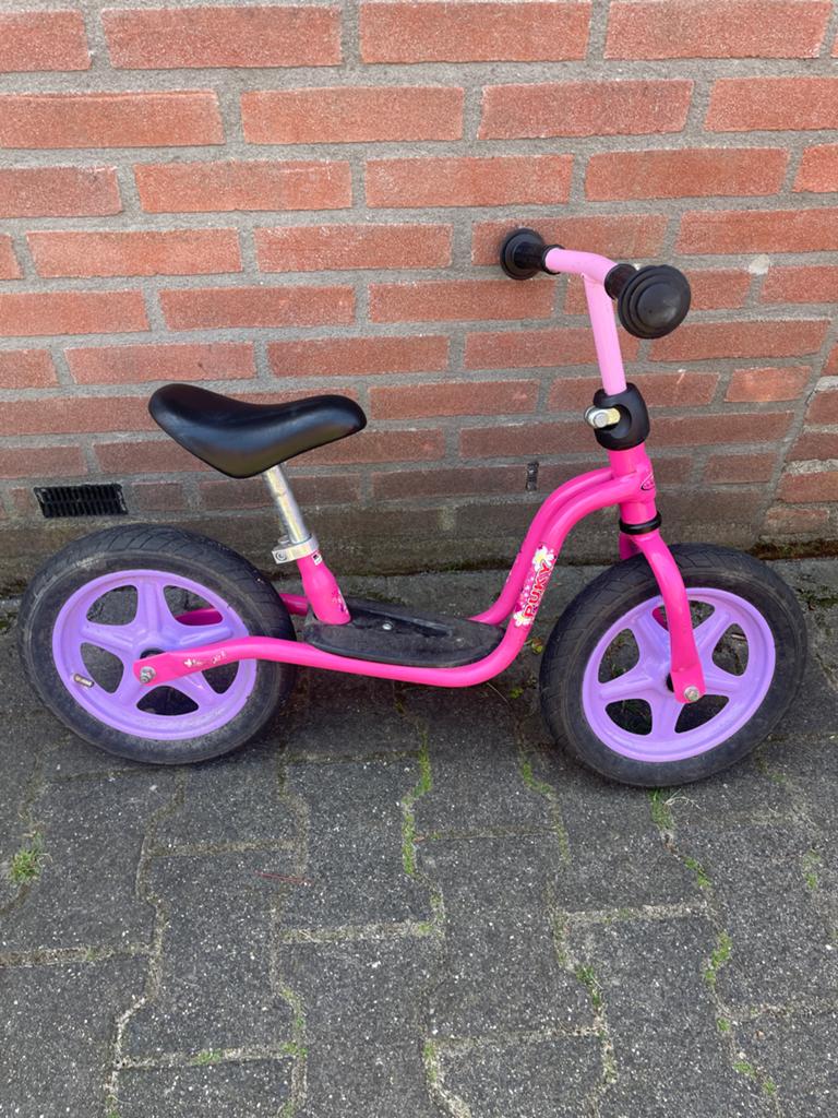 Roze Puky loopfiets, Ophalen, Gebruikt, Velgrem, 16 tot 20 inch