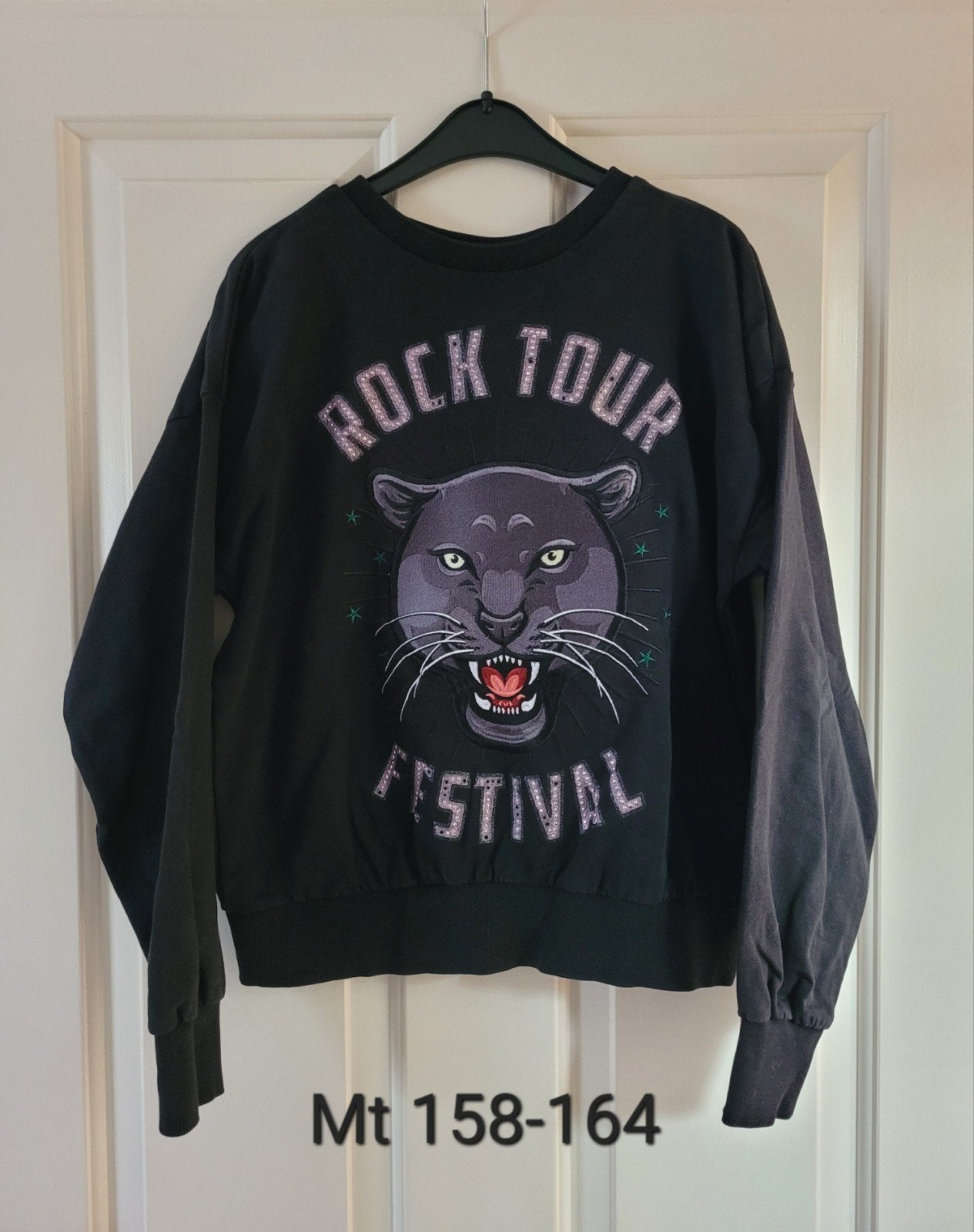 Zwarte sweater maat 158-164 van WE Fashion, Kinderen en Baby's, Kinderkleding | Maat 158, Gebruikt, Meisje, Trui of Vest, Ophalen of Verzenden
