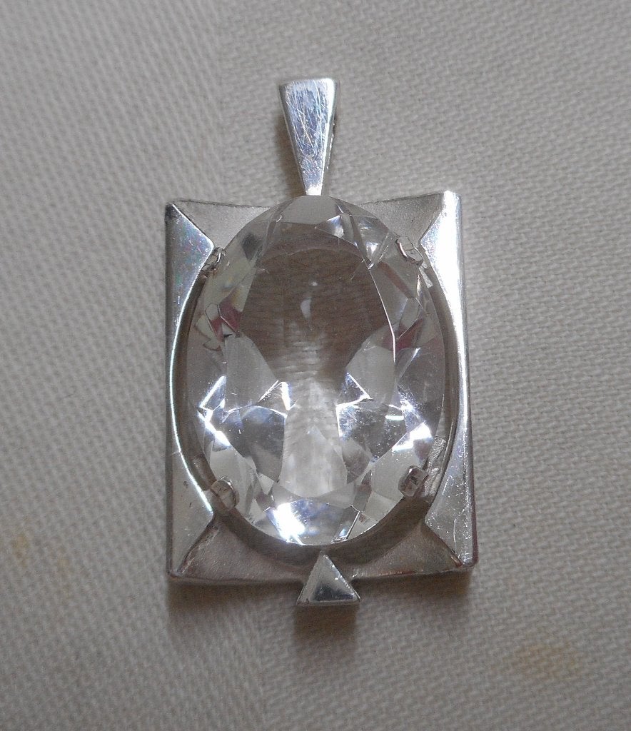Prachtige zilveren K&L hanger met steen nr.926, Verzenden, Zo goed als nieuw, Zilver, Zilver