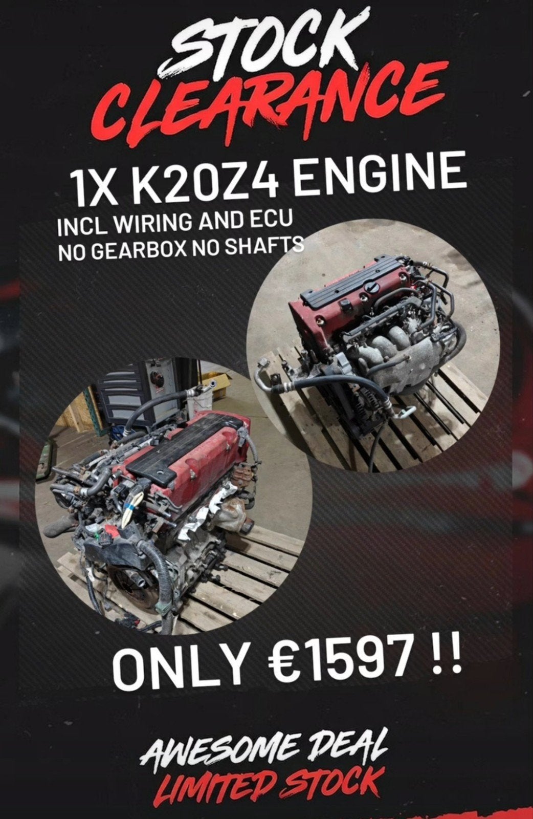 K20Z4 Motor met kabelboom en ecu - Honda FN2 TypeR, Auto-onderdelen, Ophalen of Verzenden, Gebruikt, Honda