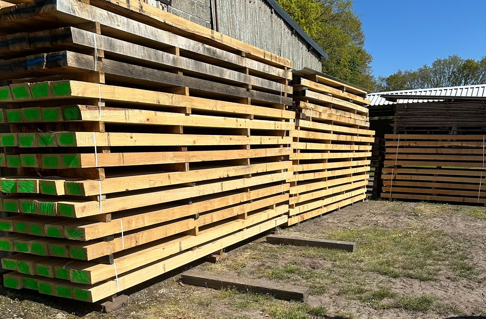Europees eiken planken en balken, Tuin en Terras, Palen, Balken en Planken, Ophalen, Zo goed als nieuw