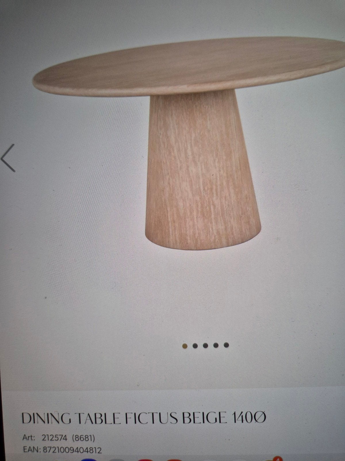Richmond LUX aanbieding Eettafel fictus 140 travertin tafel, Huis en Inrichting, Tafels | Eettafels, Ophalen, Rond, Nieuw, 100 tot 150 cm