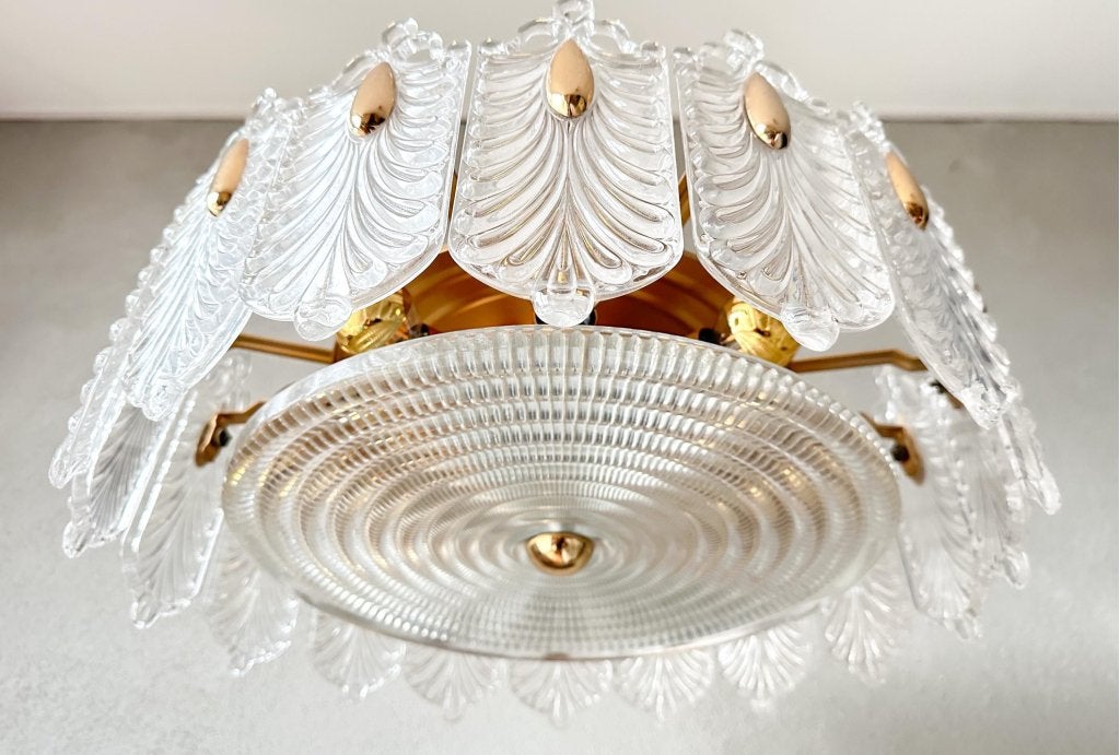 Vintage Kaiser Leuchten plafondlamp, Gebruikt, Niet ingevuld, Glas, Niet ingevuld