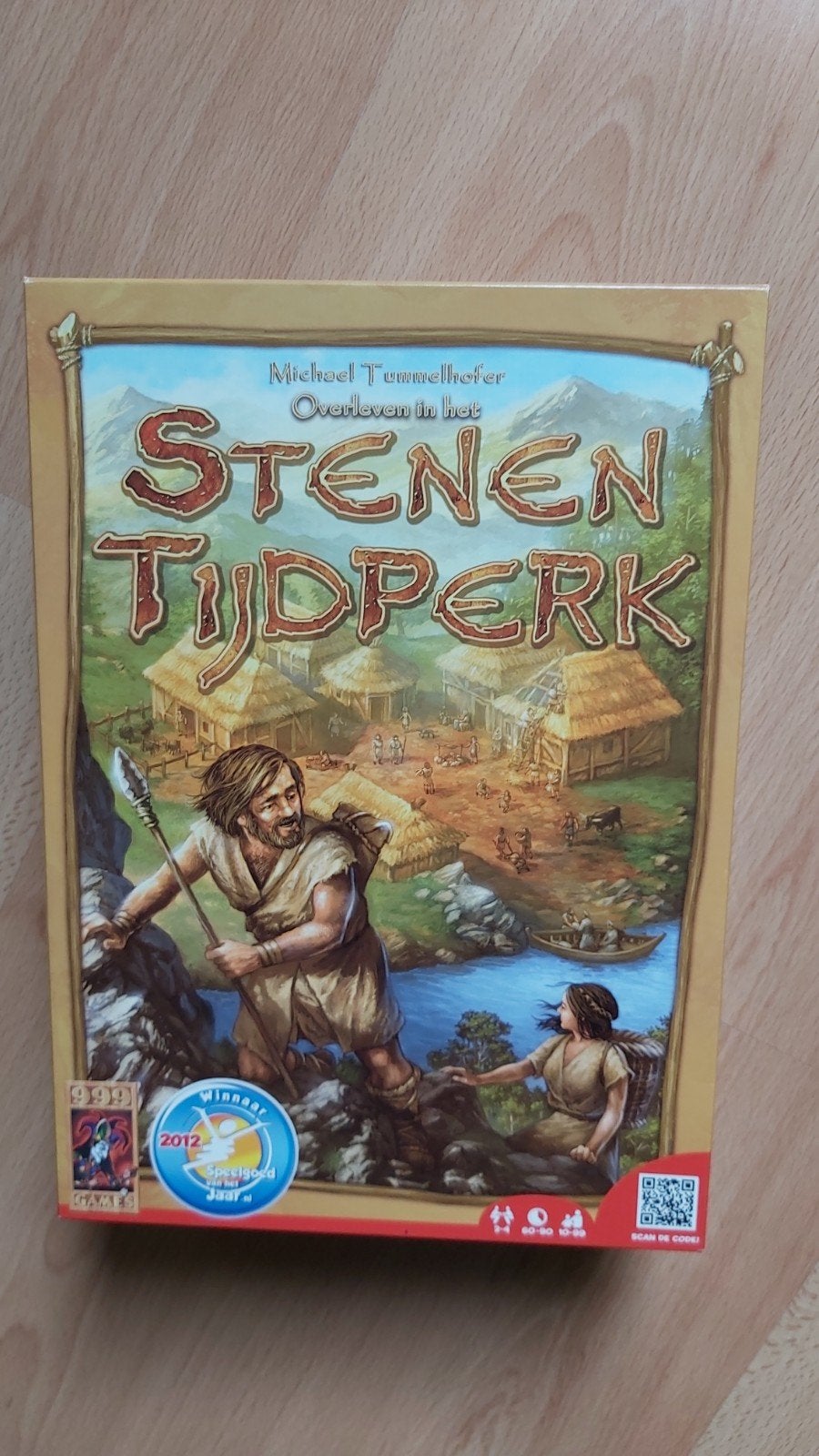 Stenen Tijdperk bordspel - Z.g.a.n., Hobby en Vrije tijd, Drie of vier spelers, Ophalen of Verzenden, Zo goed als nieuw, 999 Games