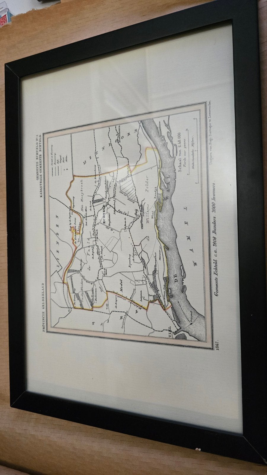 Ets gemeente Echteld 1867, Antiek en Kunst, Ophalen of Verzenden
