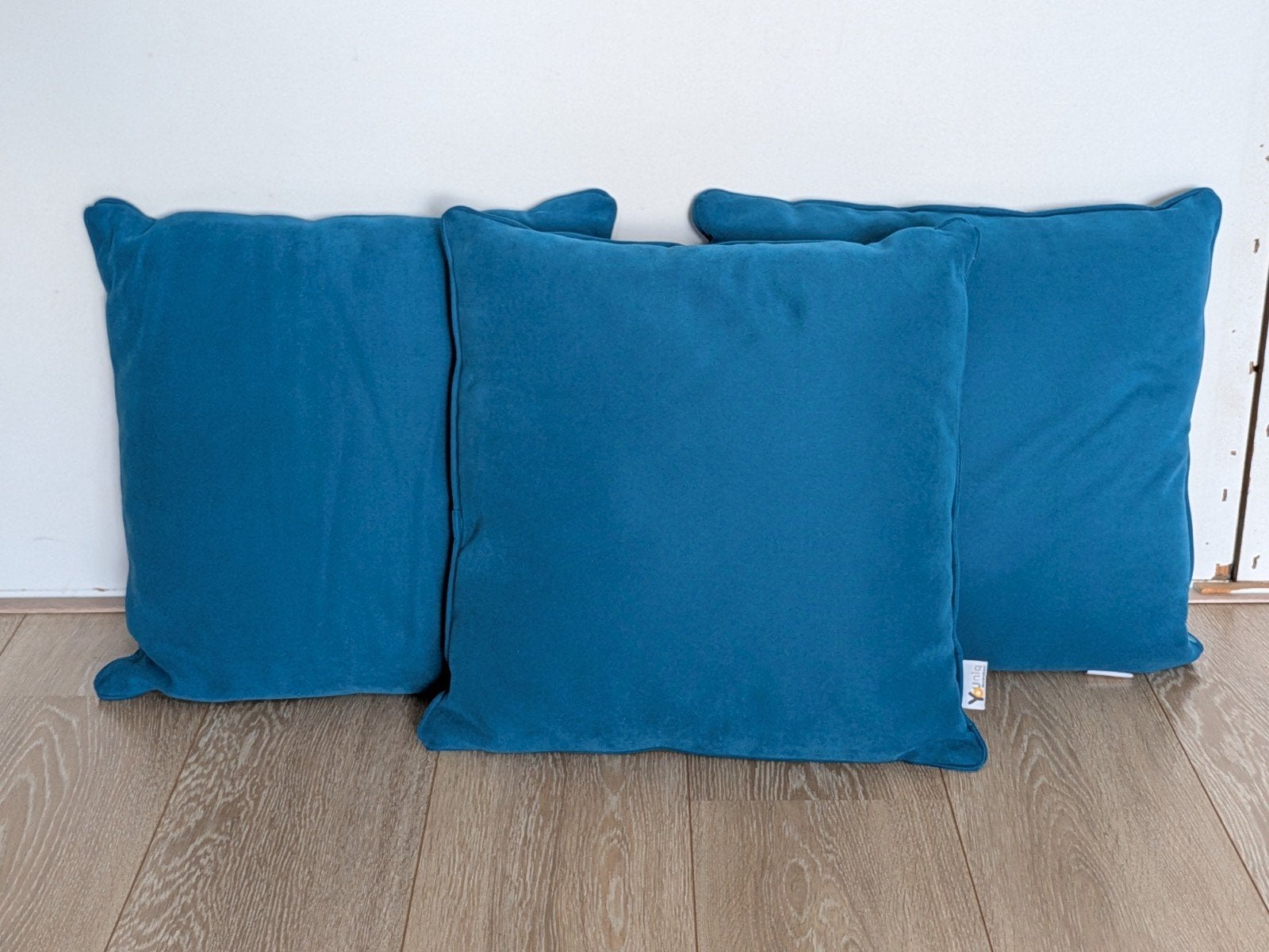 Set van 3 blauwe sierkussens, Ophalen, Overige merken, Blauw, Inclusief binnenkussen