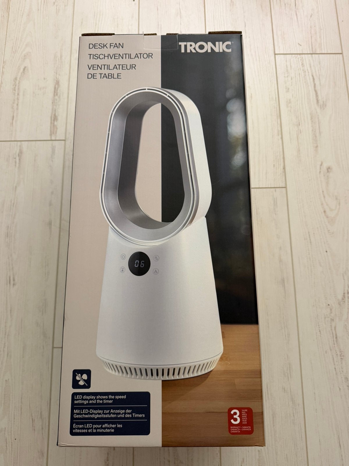 Tronic bladloze ventilator met LED display en timer NIEUW, Witgoed en Apparatuur, Ophalen of Verzenden, Nieuw
