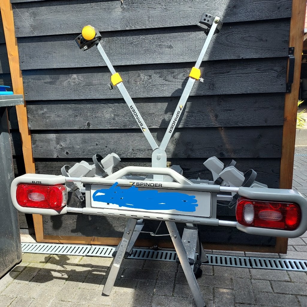 Spinder Elite  fietsendrager, Ophalen, Gebruikt, 2 fietsen, Trekhaakdrager
