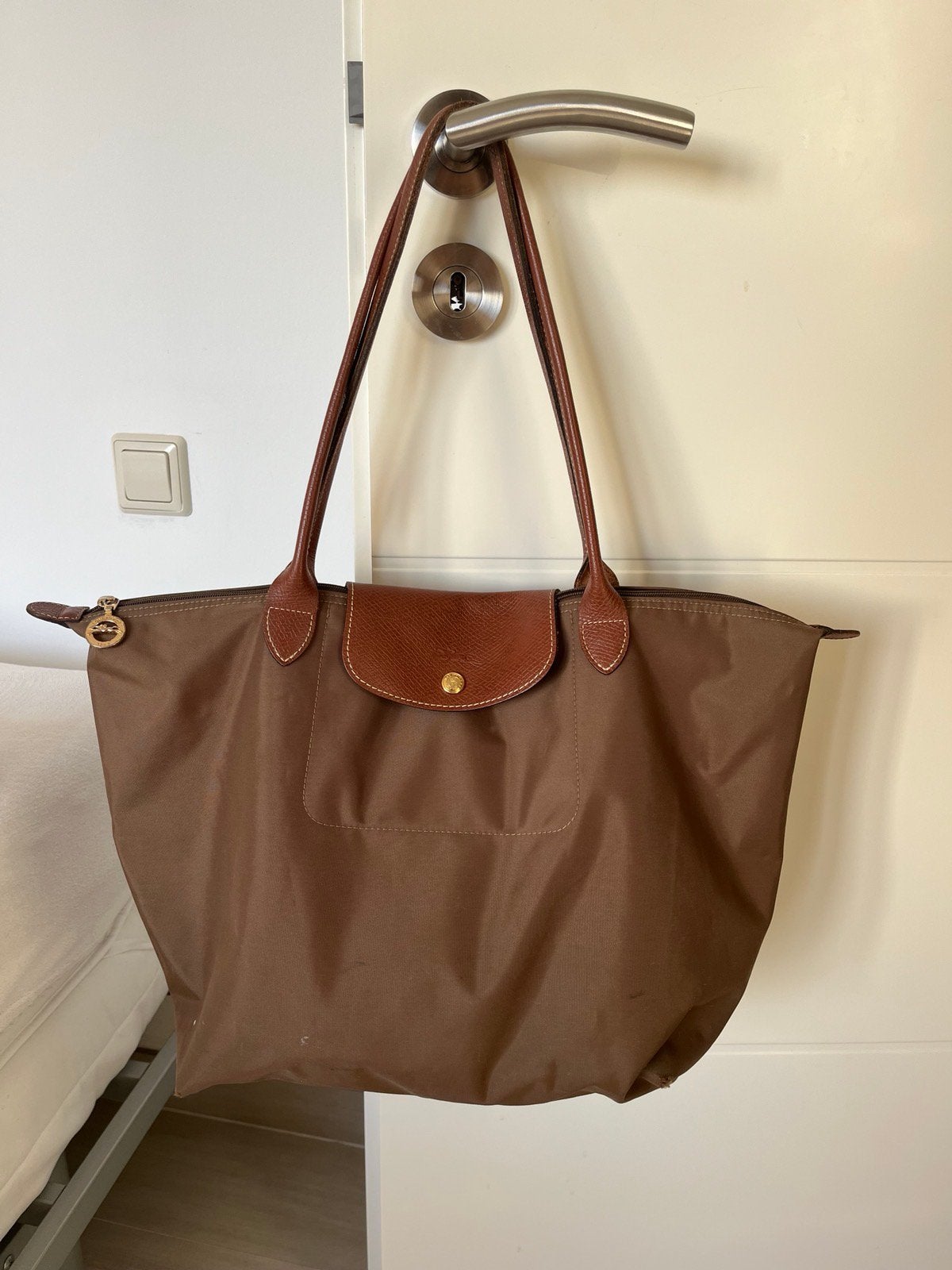 LongChamps Le Piage L, Sieraden, Tassen en Uiterlijk, Tassen | Damestassen, Ophalen of Verzenden, Gebruikt, Groen