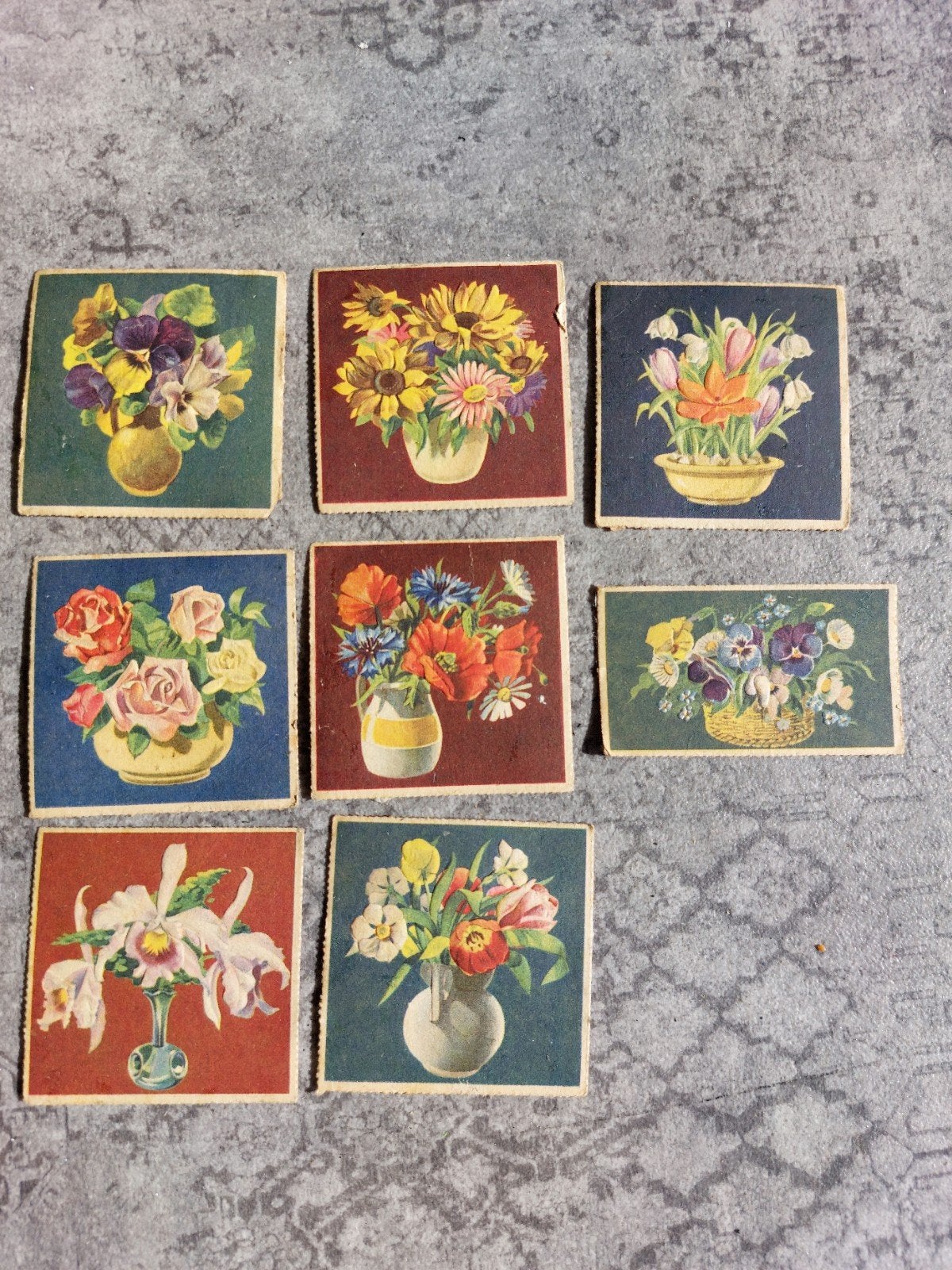 Vintage Bloemen Afbeeldingen - Set van 7, Verzamelen, Ophalen of Verzenden