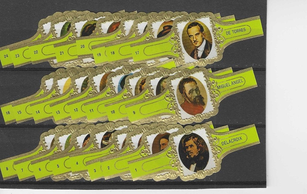 reeks  75  schilders  1-24    sigarenbanden, Ophalen of Verzenden, Zo goed als nieuw, Sigarenbandjes