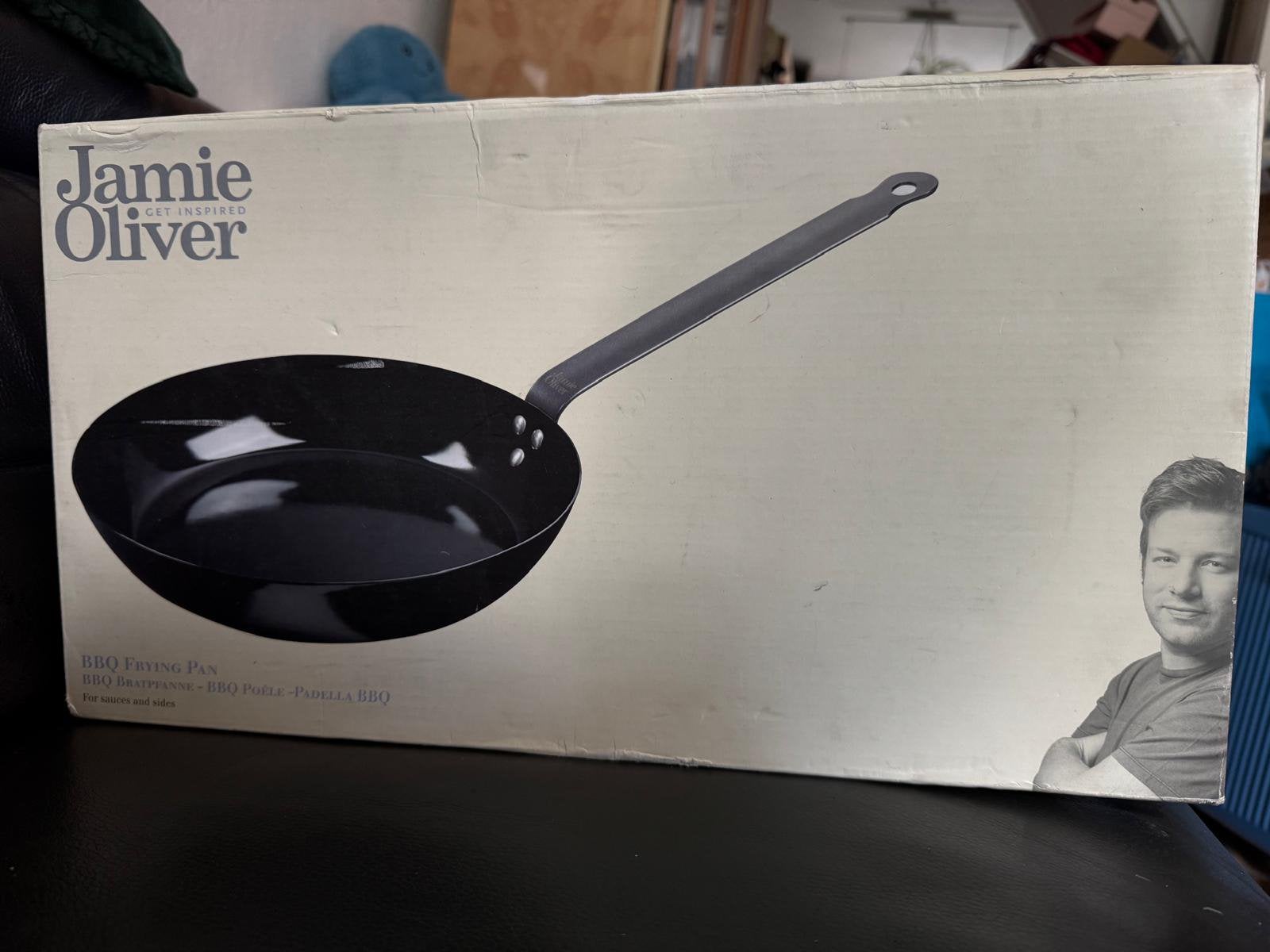 Jamie Oliver BBQ braadpan 24 cm, Ophalen of Verzenden, Zo goed als nieuw, Gietijzer