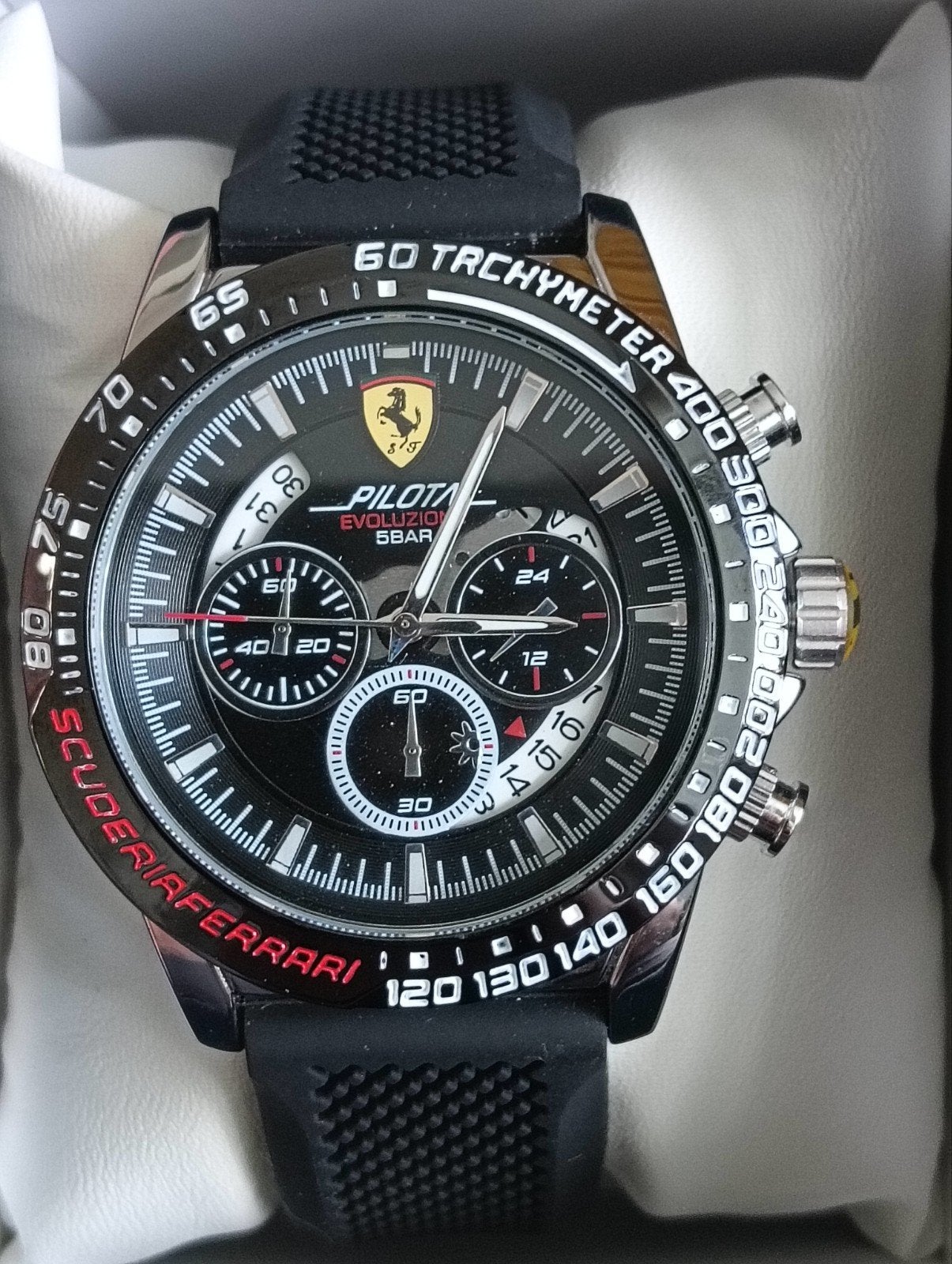 Ferrari Scuderia Pilota Horloge Evaluzione full function, Ophalen of Verzenden, Nieuw, Zwart