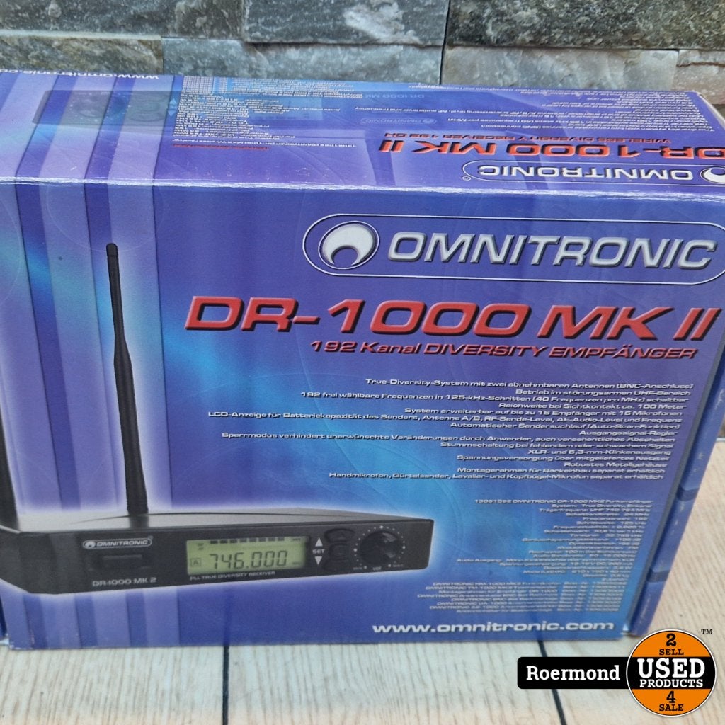 Omnitronic DR-1000 MK2  Draadloos Ontvangersysteem, Stagg, Gebruikt, Support@stagg.com, Doylestown, PA 18901
USA