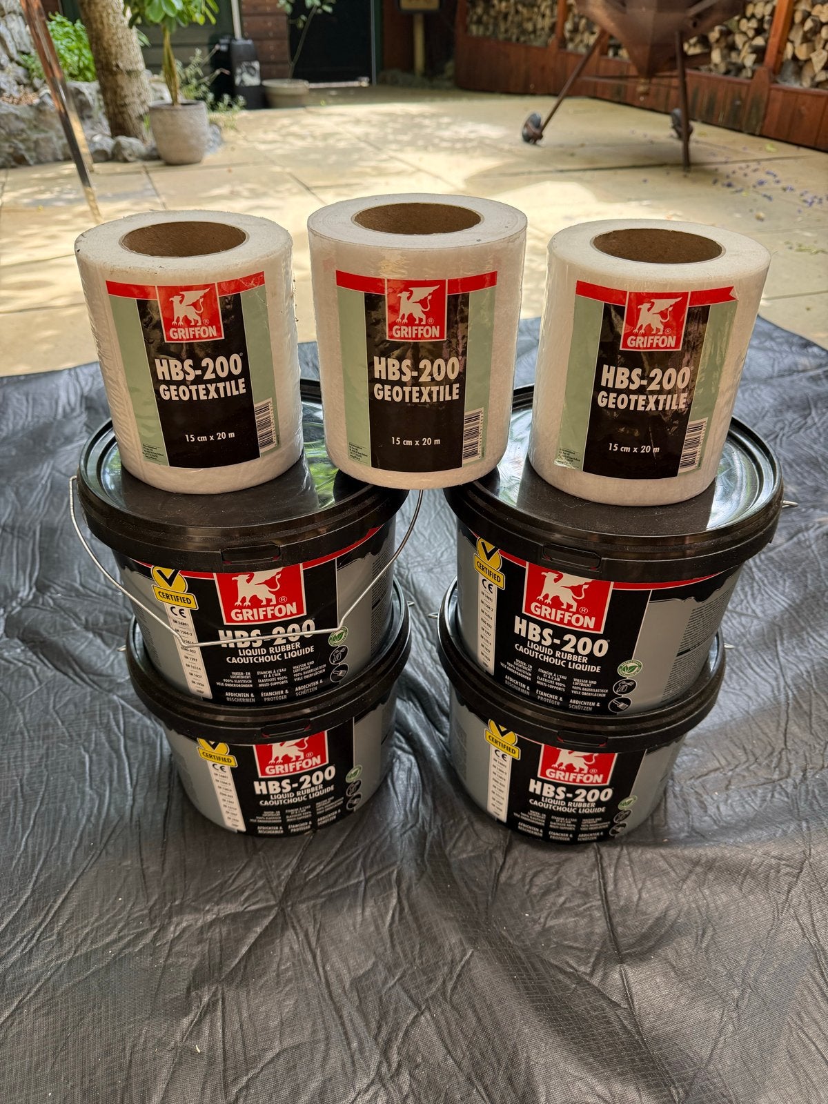Griffon HBS-200 Liquid Rubber & Geotextiel - Waterdicht, Ophalen of Verzenden, Nieuw, Overige materialen, Vloerisolatie