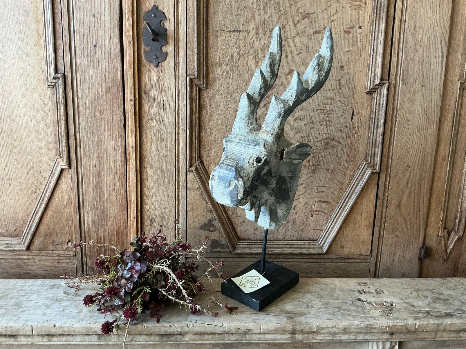 NIEUW houten steenbok hoofd, Ophalen of Verzenden, Nieuw