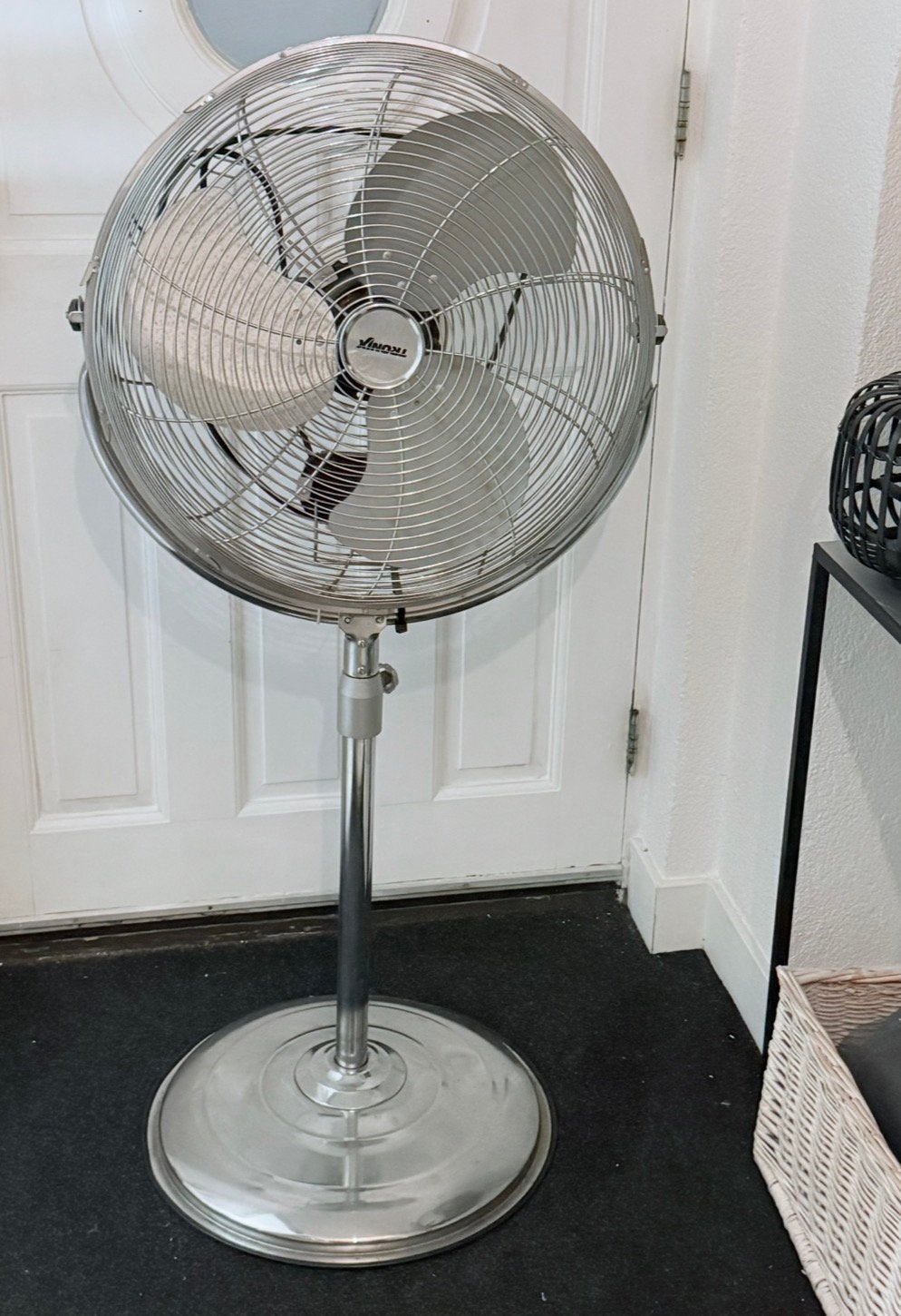WINDMACHINE / VENTILATOR RETRO RVS, Witgoed en Apparatuur, Ophalen, Zo goed als nieuw, Statiefventilator
