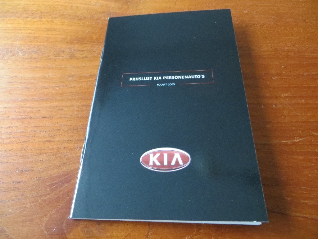 Kia Prijslijst Personenauto's (maart 2003), Ophalen of Verzenden, Nieuw, Overige merken