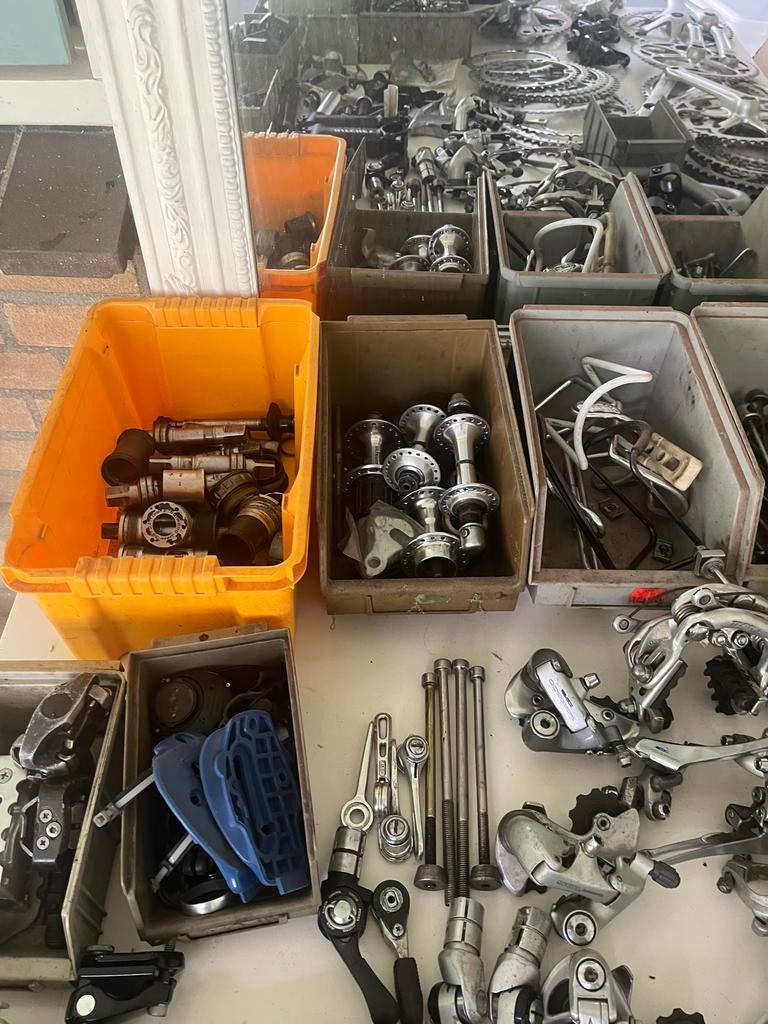 Grote partij diverse fiets onderdelen - Vintage en modern, Fietsen en Brommers, Ophalen of Verzenden, Gebruikt
