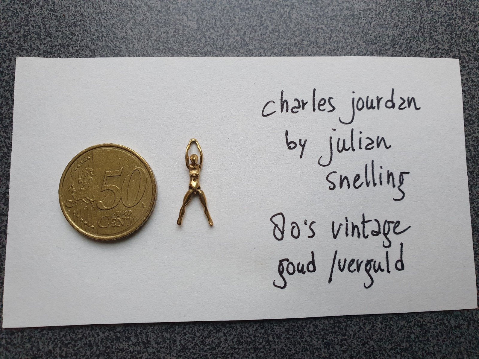 Vintage vergulde hanger Charles Jourdan by Julian Snelling, Overige merken, Verzenden, Zo goed als nieuw, 1 bedel