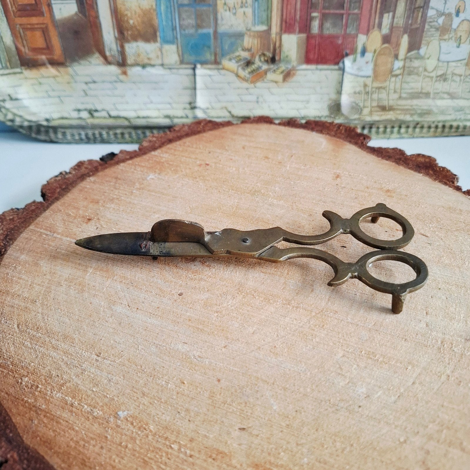 Antieke messing kaarsensnuiter of sigarenknipper, Ophalen of Verzenden