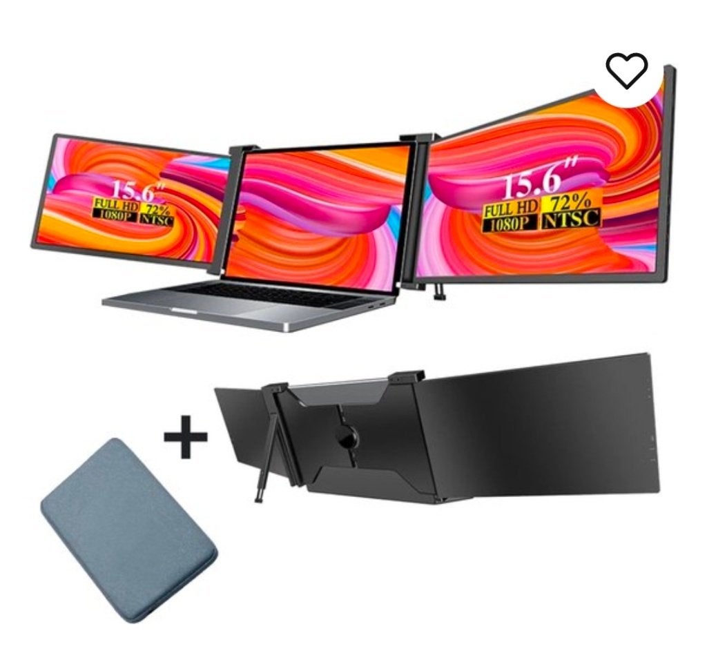 Draagbare monitor 2 schermen voor laptop - nieuw in doos, Computers en Software, 15,6, IPS, Nieuw, Full HD