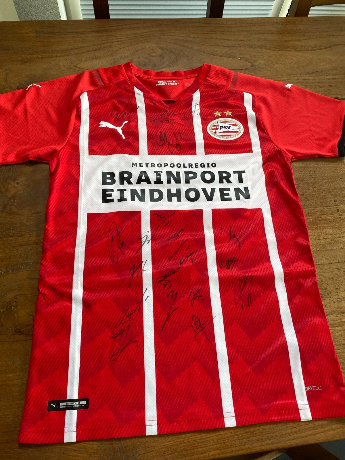 Gesigneerd PSV Thuisshirt (Ingelijst) 2022/2023 - Maat S, Maat S, Ophalen, Zo goed als nieuw, Shirt