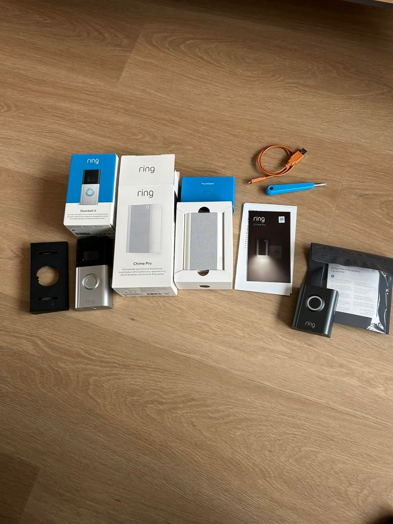Ring 3 HD video deurbel met chime pro en extra front, Ophalen of Verzenden, Zo goed als nieuw